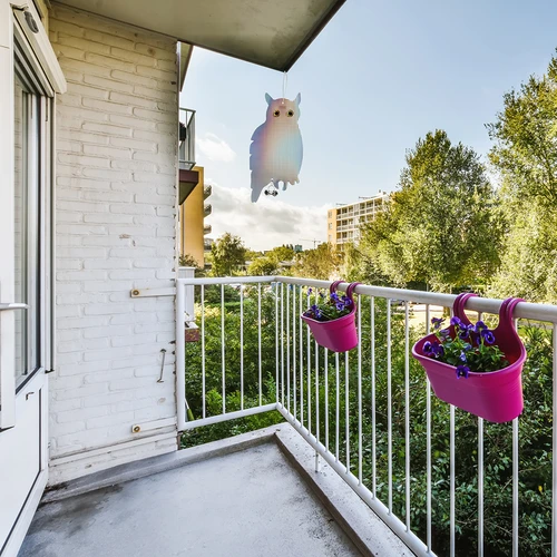 Pendente riflettente scaccia uccelli - gufo con campanellini - 11