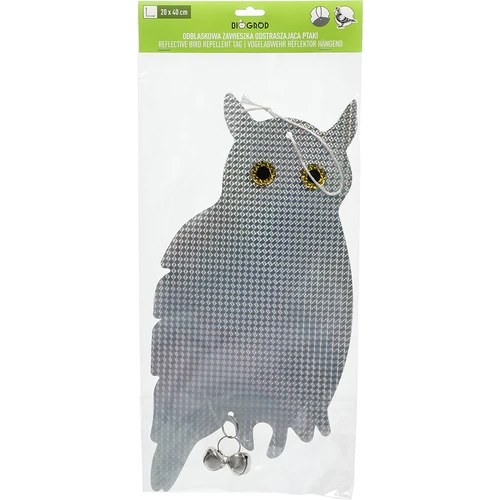 Pendente riflettente scaccia uccelli - gufo con campanellini - 7