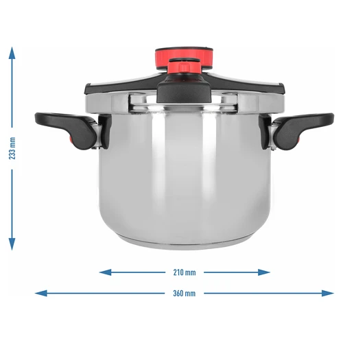 Pentola a pressione in acciaio inox, 6 L - 10