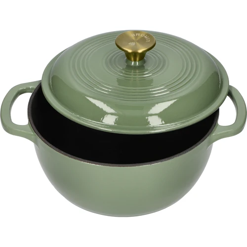 Pentola in ghisa smaltata - color salvia, 4L - 2