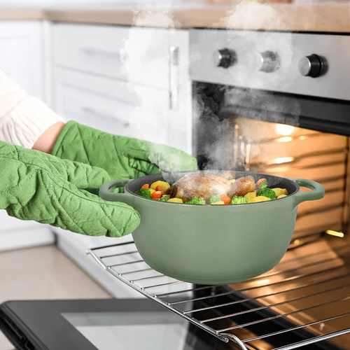 Pentola in ghisa smaltata - color salvia, 4L - 8