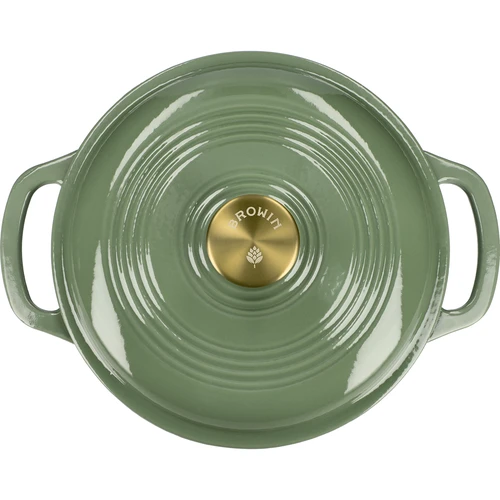 Pentola in ghisa smaltata - color salvia, 4L - 3