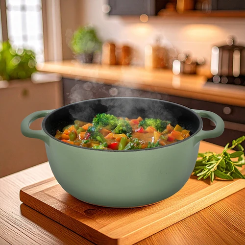 Pentola in ghisa smaltata - color salvia, 5,8L - 7