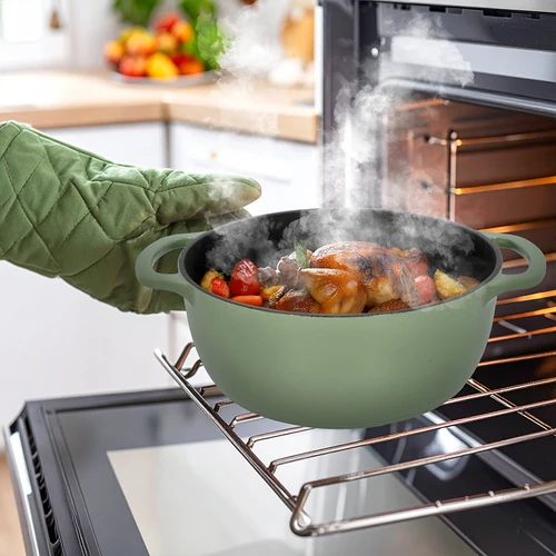 Pentola in ghisa smaltata - color salvia, 5,8L - 8