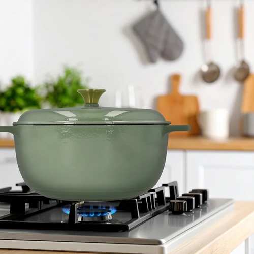 Pentola in ghisa smaltata - color salvia, 5,8L - 9