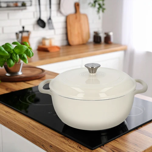 Pentola in ghisa smaltata - ecru, 5,8 L - 9