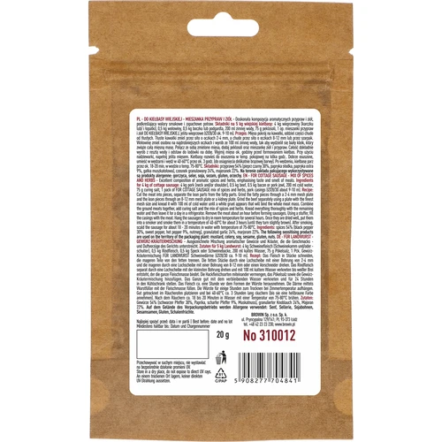 Per salsiccia casereccia, 20g - 2