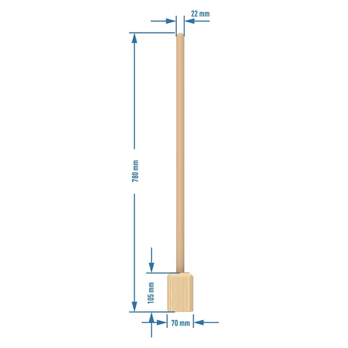 Pestello / pestello per cavolo in legno 78 cm - 2