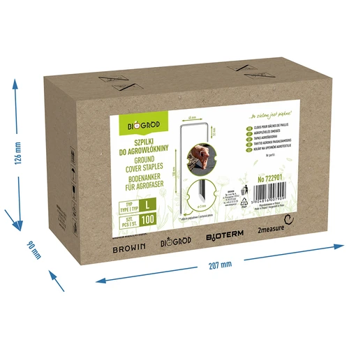 Picchetti in acciaio a L per telo pacciamante - 100 pz - 8