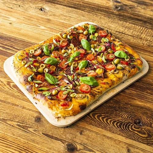 Pietra per pizza rettangolare, realizzata in cordierite, - 38 x 30,5 cm - 12