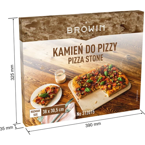 Pietra per pizza rettangolare, realizzata in cordierite, - 38 x 30,5 cm - 6