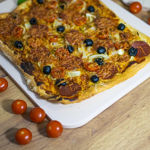 Pietra per pizza rettangolare, realizzata in cordierite, - 38 x 30,5 cm - 10