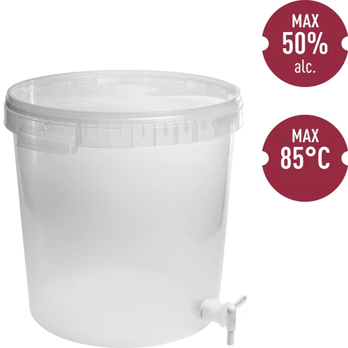 Pojemnik fermentacyjny 30 L z pokrywką i kranem - 2