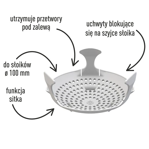 Pressa - setaccio per conserve, fermentati e aceto - per barattoli fi 100 - 3