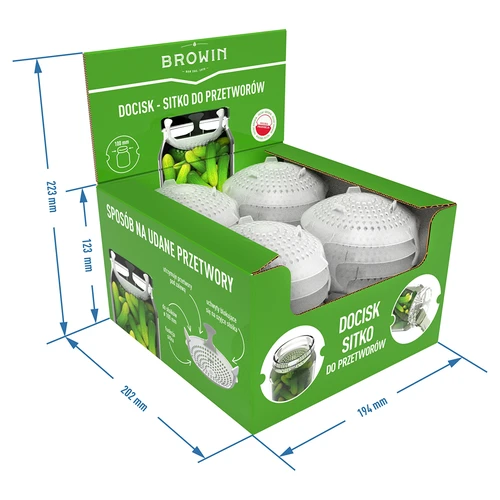 Pressa - setaccio per conserve, fermentati e aceto - per barattoli fi 100 - 10