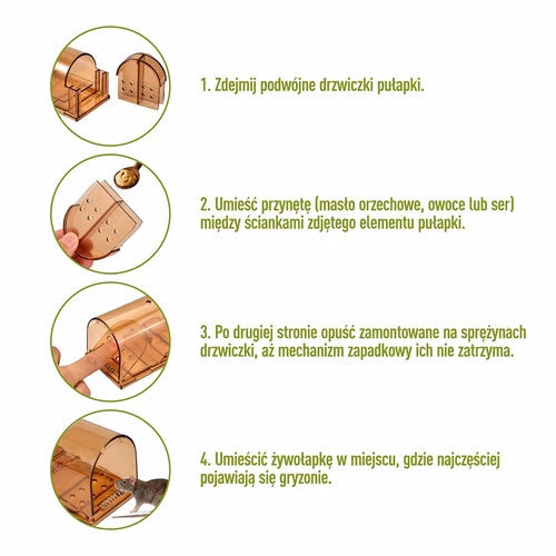 Pułapka na myszy – żywołapka, transparentna, 2 szt. - 4