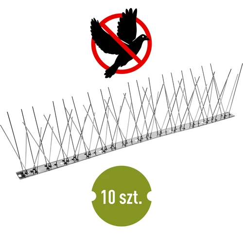 Punte per uccelli, su striscia metallica, 10 pezzi  - 1 