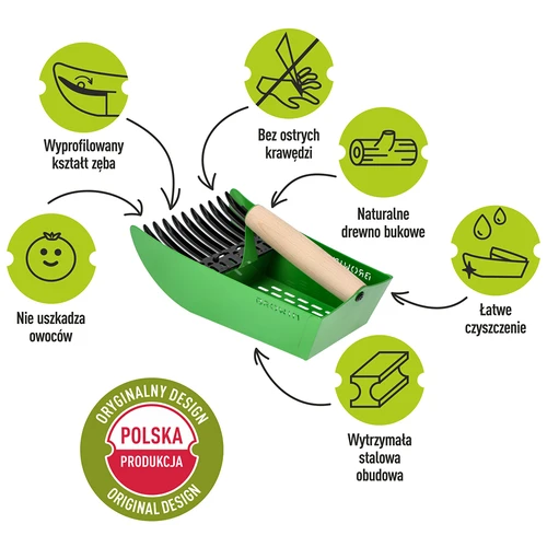 Raccoglibacche in metallo verde per piccoli frutti - 8