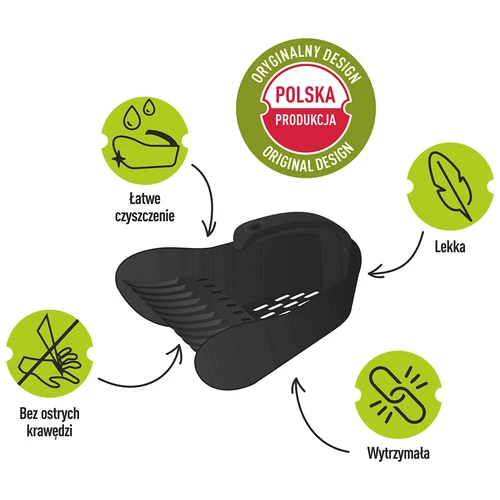 Raccoglibacche per piccoli frutti in materiale plastico, nero - 8