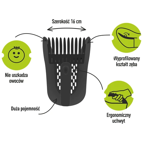 Raccoglitore per piccoli frutti in plastica, nero - 7