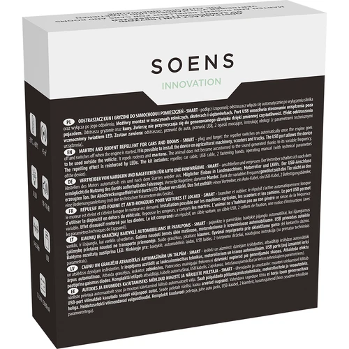 Repellente per faine e roditori per auto e ambienti (ultrasuoni + LED) - 10