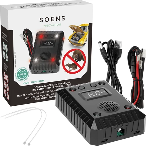 Repellente per martore e roditori per auto e ambienti (ultrasuoni + LED) - 9