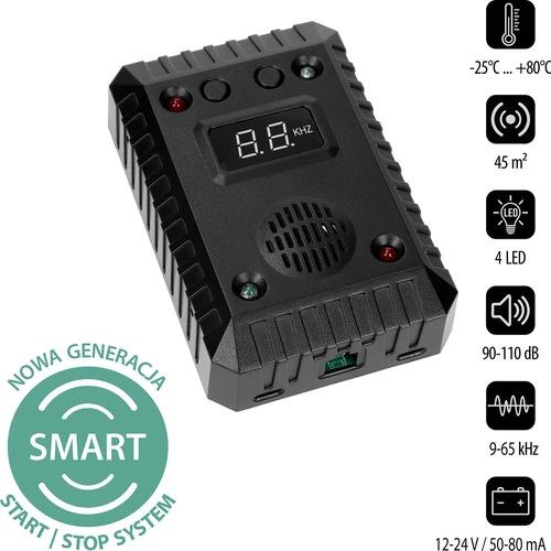 Repellente per martore e roditori per auto e ambienti (ultrasuoni + LED) - 2