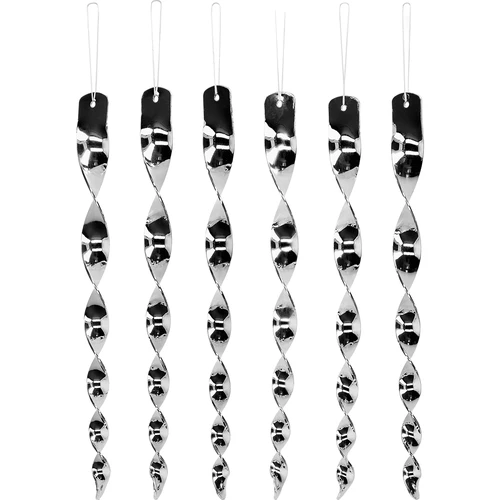 Repellente per uccelli – spirali riflettenti color argento, 6 pezzi  - 1 