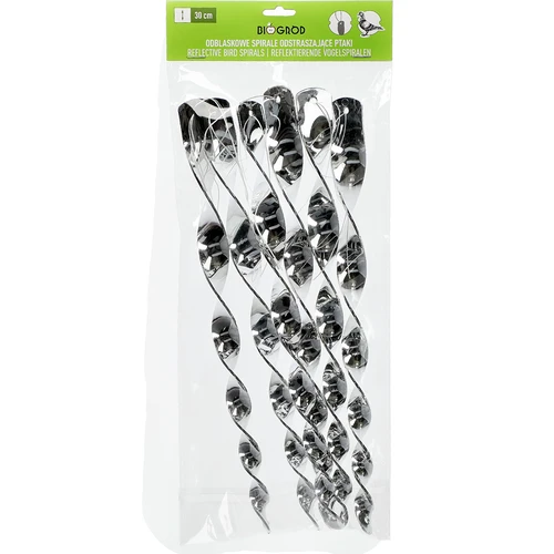 Repellente per uccelli – spirali riflettenti color argento, 6 pezzi - 5