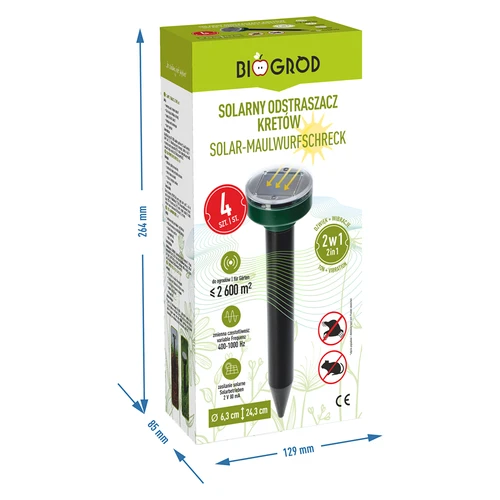 Repellente solare per talpe – protezione efficace, sicura e umana del giardino, set di 4 pezzi - 10