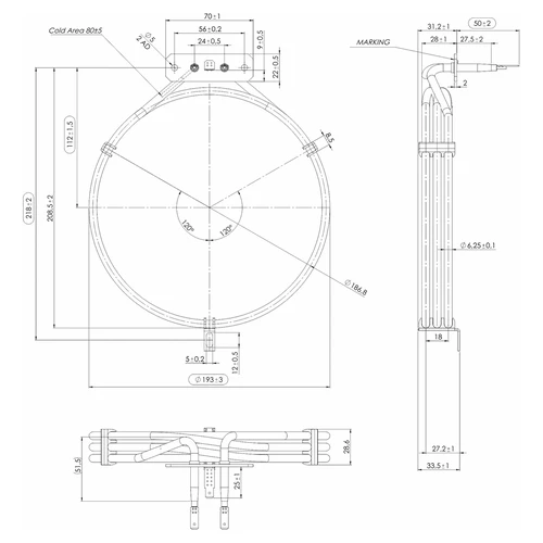 Resistenza per affumicatore - 2,7 kW - 4
