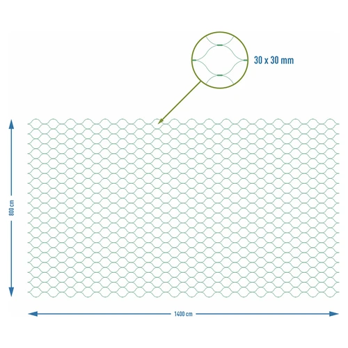 Rete anti-uccelli, verde, 8 m x 14 m - 7