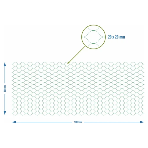 Rete di protezione anti-uccelli, verde, 5 m x 10 m - 7