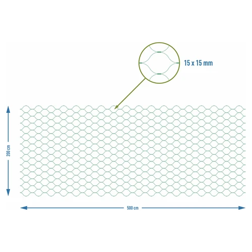 Rete di protezione antiuccelli, verde, 2 m x 5 m - 7