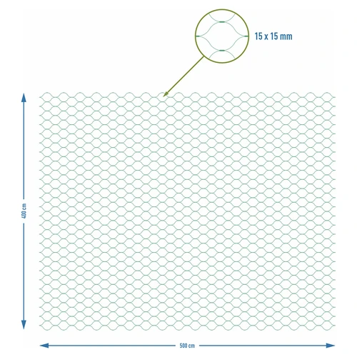 Rete di protezione dagli uccelli, verde, 4 m x 5m - 7