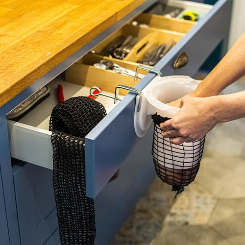 Rete elastica alimentare per salumi, nera, 18 cm x 5 m, resistente al calore fino a 220°C - 3