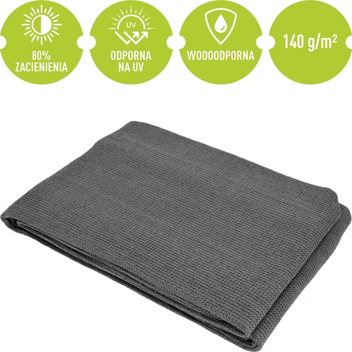 Rete ombreggiante (80%, 140 g/m²) 0,9 x 5 m, grafite - 5