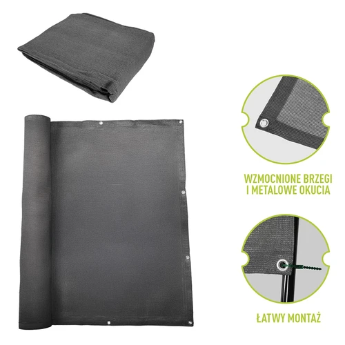 Rete ombreggiante (80%, 140 g/m²) 1,5 x 5 m, grafite - 6