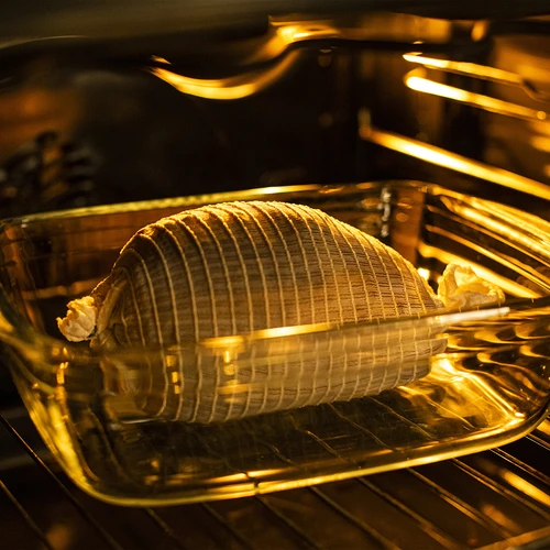 Rete per salumi bianca, 12,5 cm x 5 m, resistente al calore fino a 220°C - 6