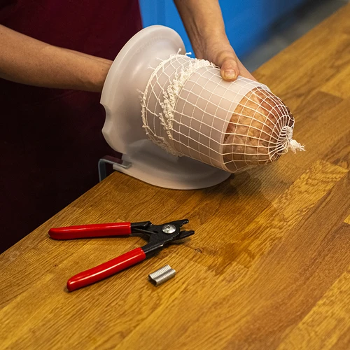 Rete per salumi con dimensioni 15 cm x 50 m, con resistenza termica fino a 220°C - 5