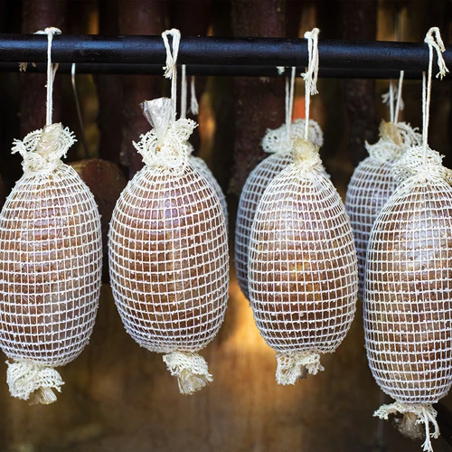 Rete per salumi con dimensioni 15 cm x 50 m, con resistenza termica fino a 220°C - 12