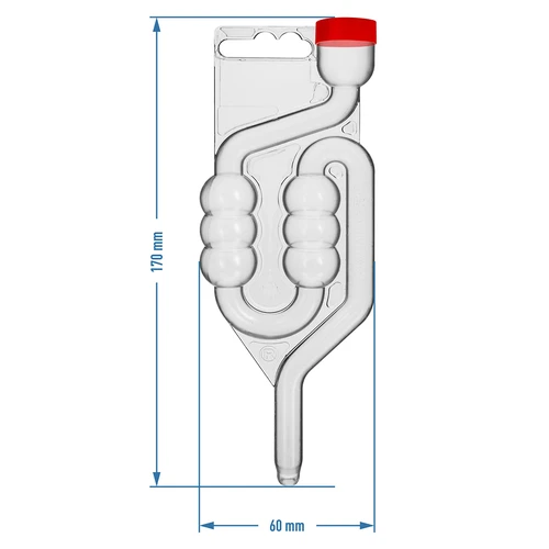 Rurka fermentacyjna 6-komorowa z korkiem ochronnym - 3