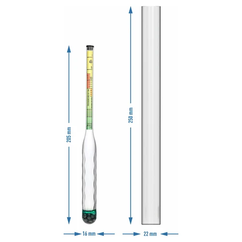 Salinometro infrangibile con provetta, campo di misura: 0-300 g di sale/L - 4