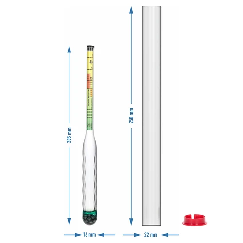 Salinometro infrangibile con provetta, campo di misura: 0-300 g di sale/L - 5