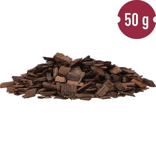 Scaglie di quercia fortemente tostate per aromatizzare alcolici (whisky, bourbon, brandy, cognac, birra), 50 g - 4