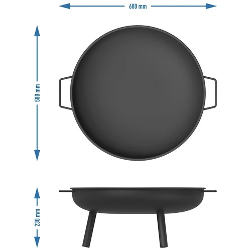 Set braciere Ø 58 cm e attizzatoio-manico per paiolo o coperchio di pentola in ghisa - 8