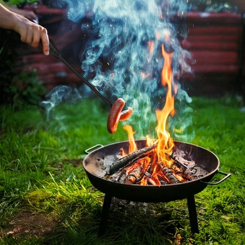 Set braciere Ø 58 cm e attizzatoio-manico per paiolo o coperchio di pentola in ghisa - 10