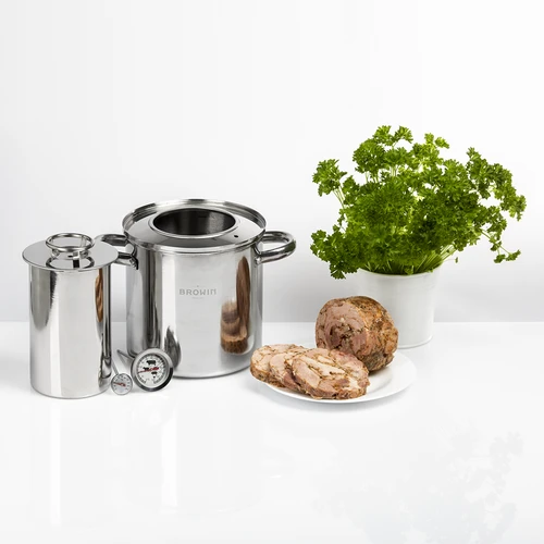 Set con mantello d'acqua - pressa per prosciutto 1,5 kg + pentola - 19