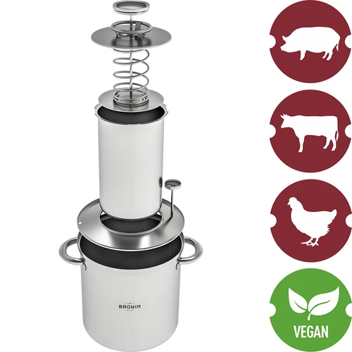 Set con mantello d'acqua - pressa per prosciutto 1,5 kg + pentola - 8