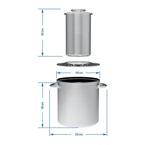 Set con mantello d'acqua - pressa per prosciutto 1,5 kg + pentola - 15